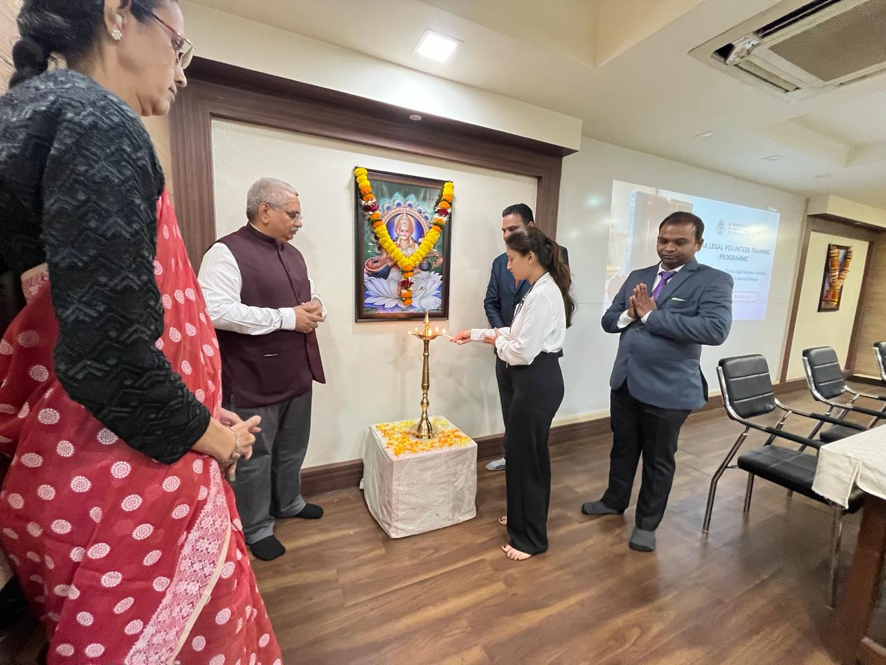 Ceremonial lamp lighting inaugurating Para-Legal Volunteer Training Programme