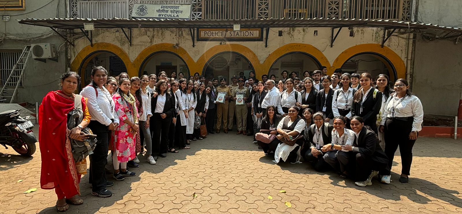 Byculla Police Station Legal Outreach and Awareness drive with student PLVs and Police officers
