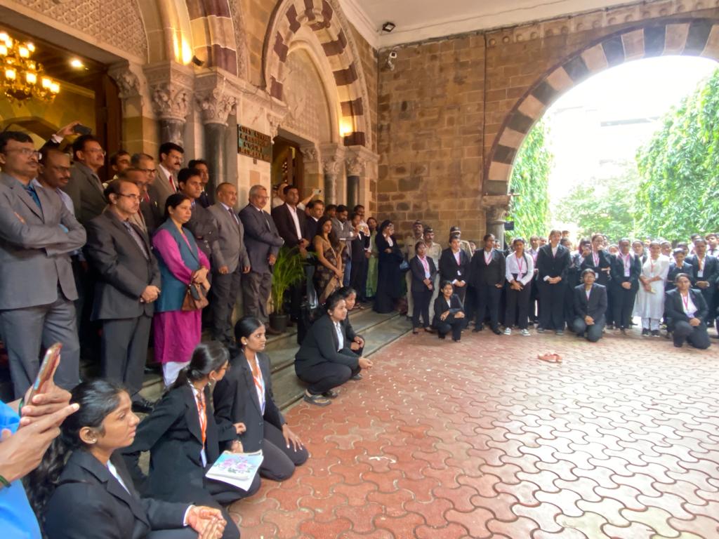 Judicial Study Delegation Outside Facade