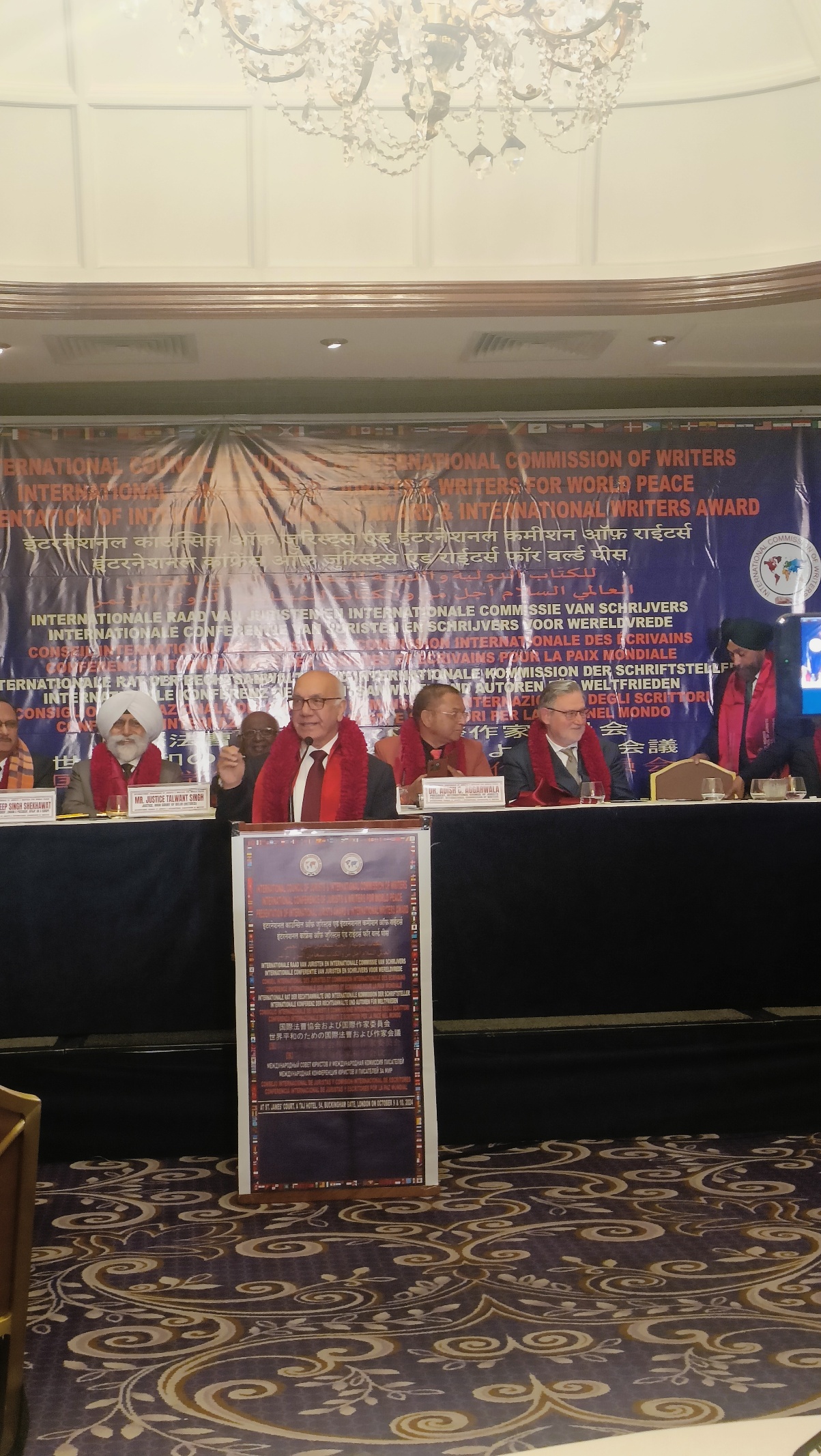 Dignitary Keynote Address at London Conference Podium